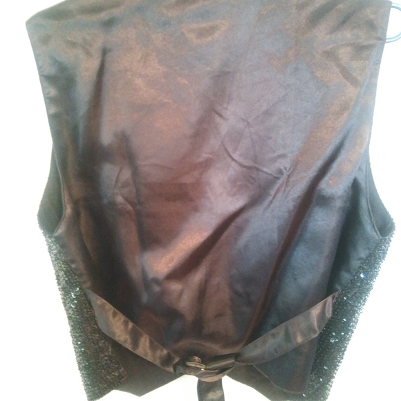 Ladies Black Sequin Vest - Picture 2 of 5